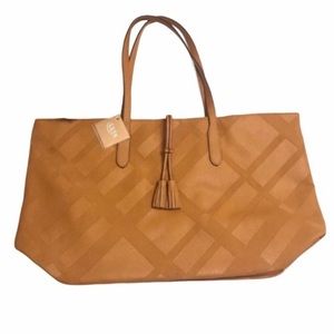 ULTA BEAUTY Leather Tote Bag Light Brown Large